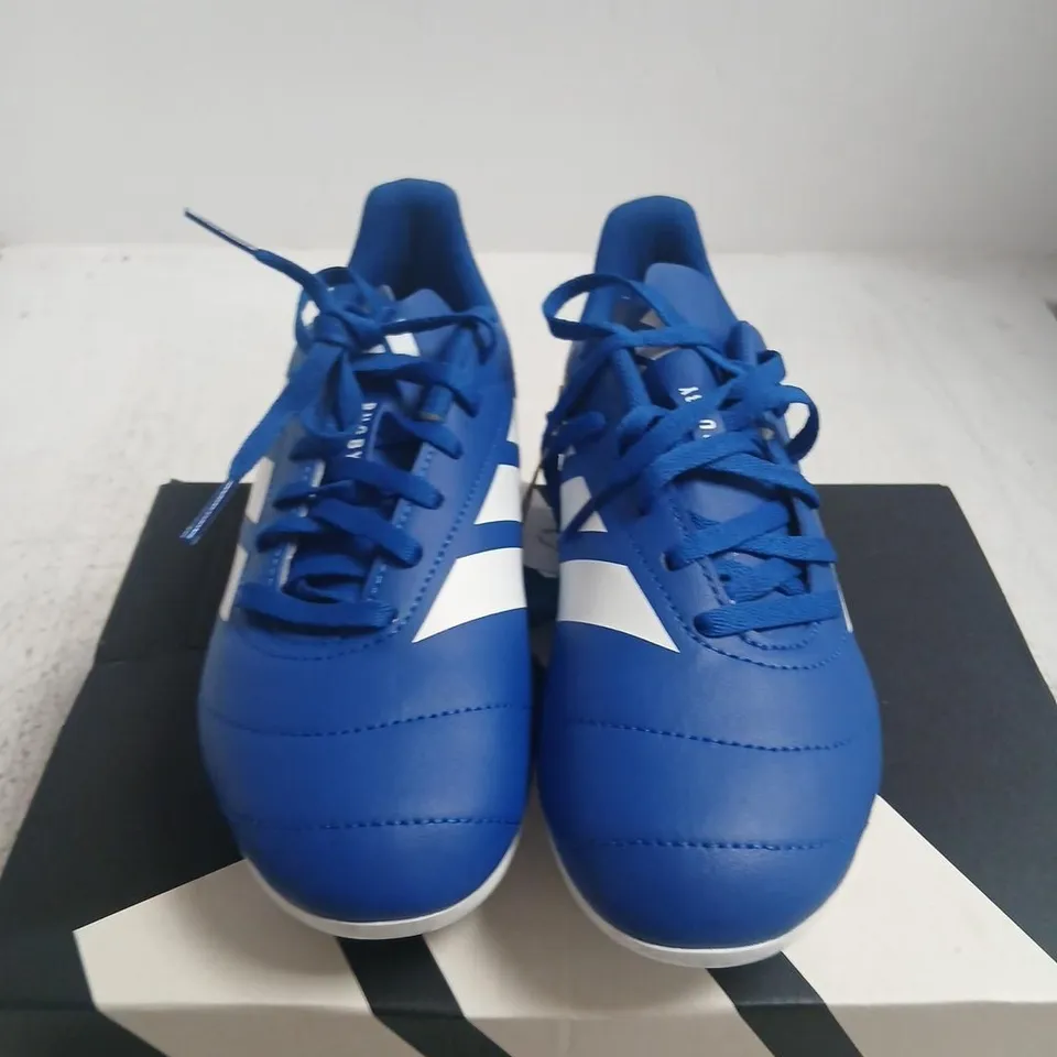 ADIDAS RUGBY BOOTS JUNIOR – BLUE, UK 4 (US 4.5) – BOXED