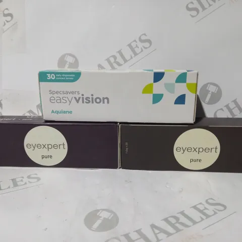 APPROXIMATELY 20 ASSORTED HOUSEHOLD ITEMS TO INCLUDE EYE EXPERT PURE CONTACT LENSES, EASY VISION CONTACT LENSES, ETC