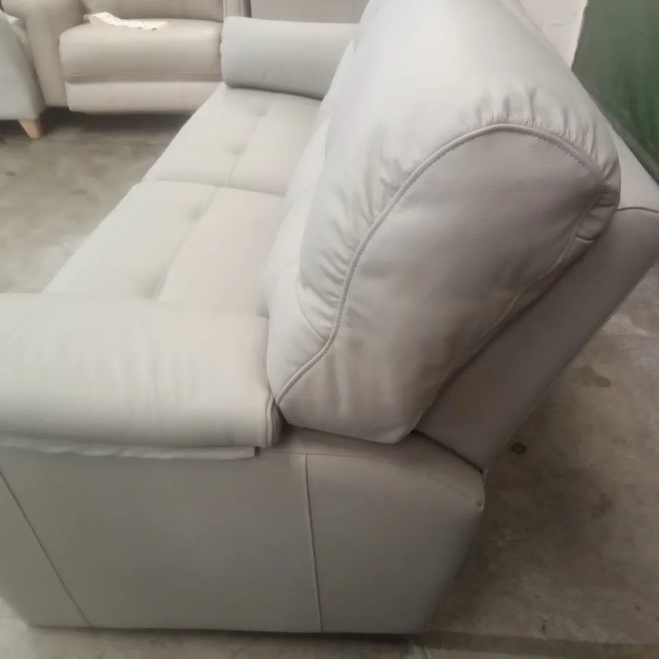 DESIGNER G PLAN MADE STRATFORD 3 SEATER SOFA - CAMBRIDGE GREY LEATHER 