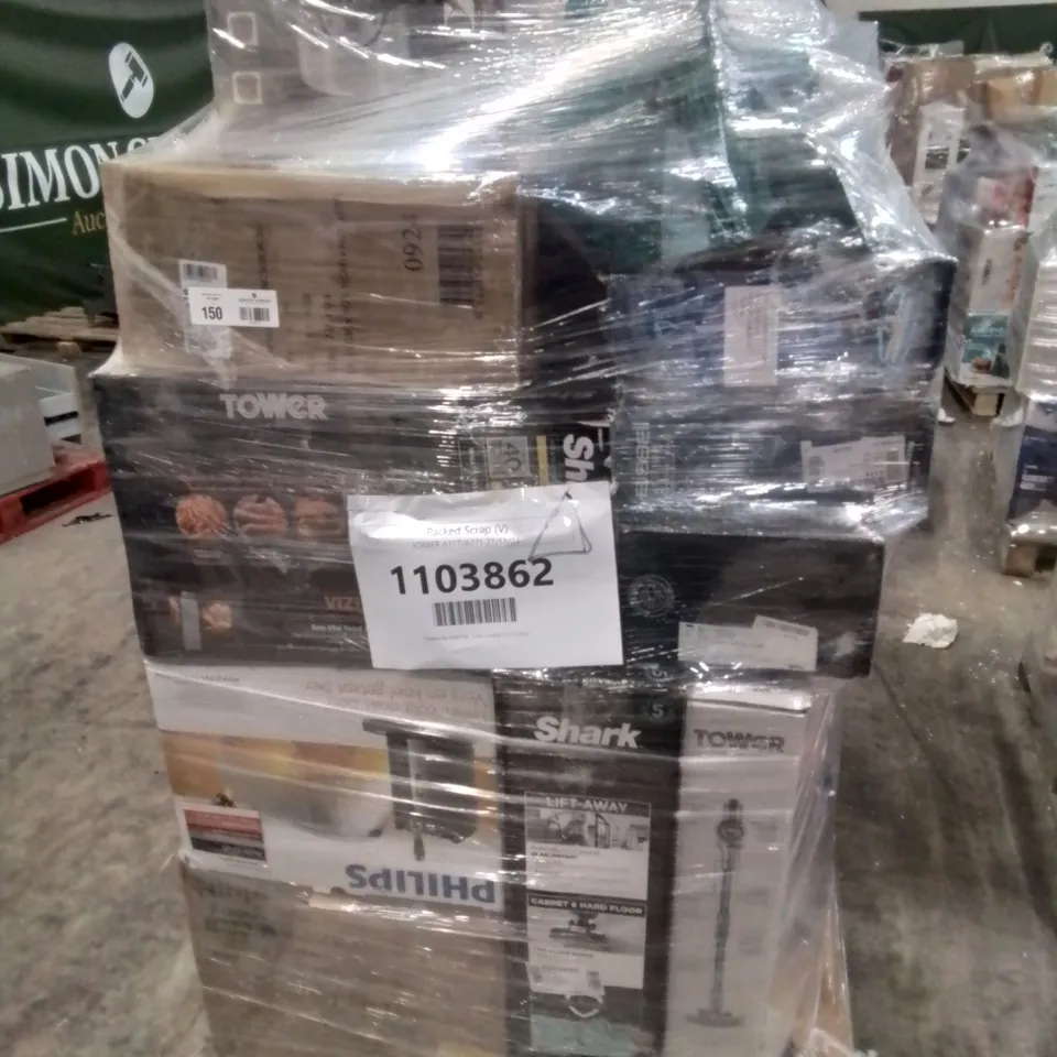 PALLET OF APPROXIMATELY 32 UNPROCESSED RAW RETURN HOUSEHOLD AND ELECTRICAL GOODS TO INCLUDE;