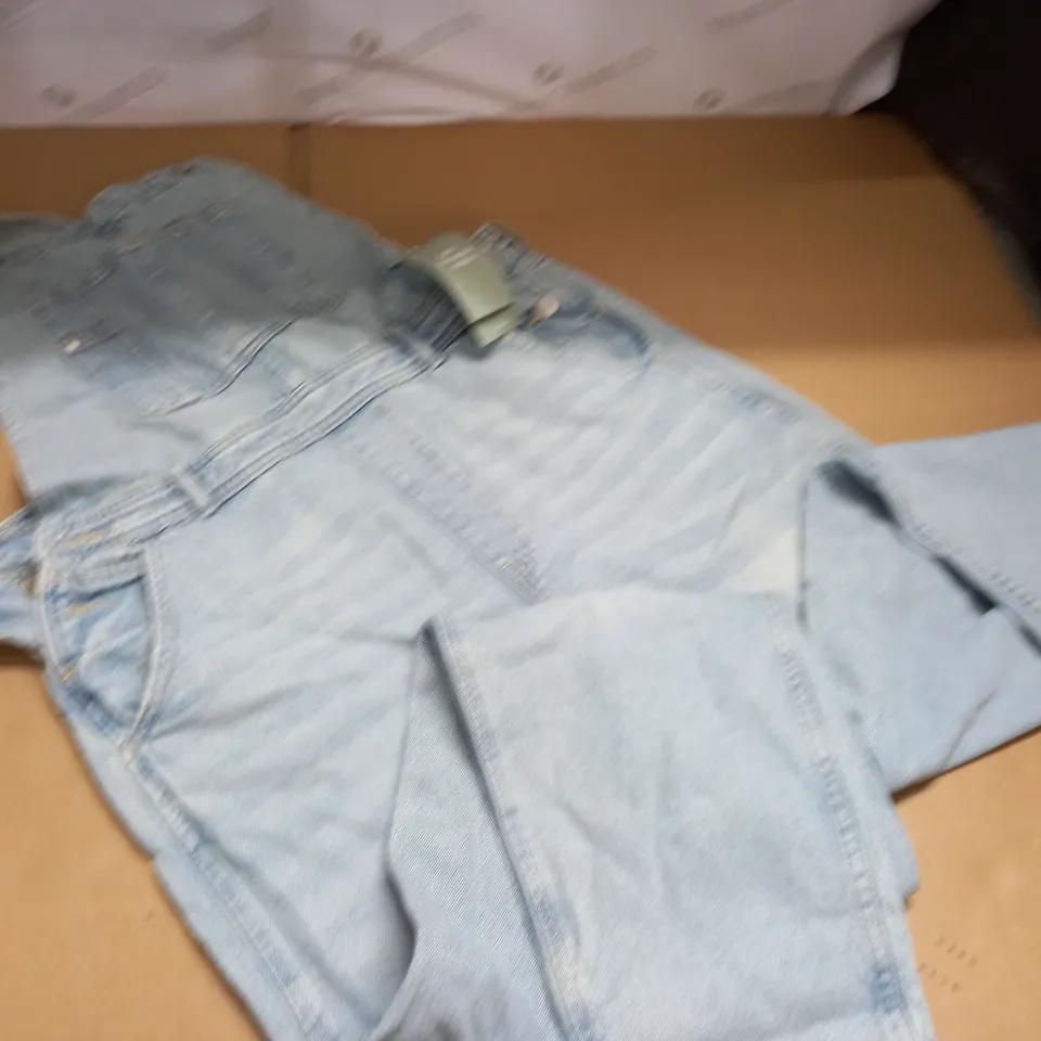 H&M LIGHT WASH DUNGAREES - UK 16