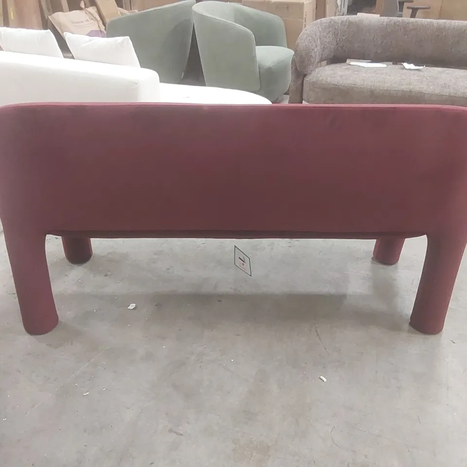 QUALITY DESIGNER MASON PLUM VELVET 3 SEATER DINING BENCH