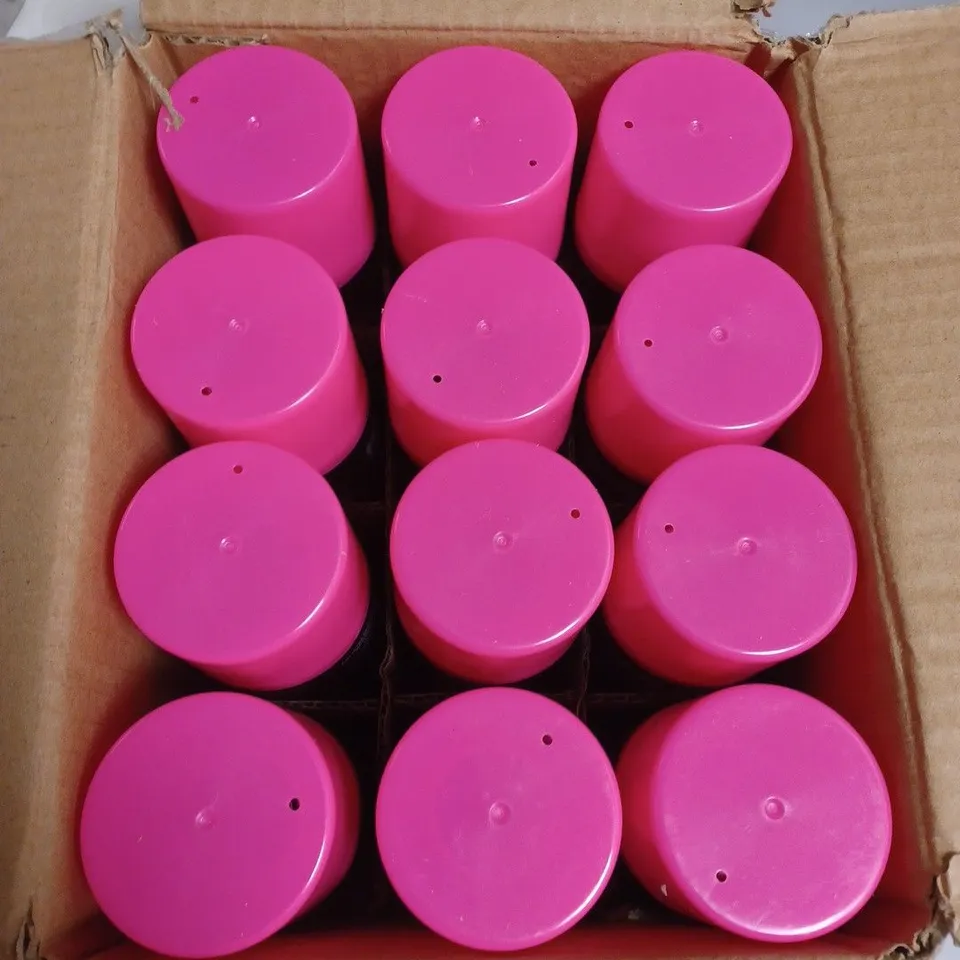 BOX OF 12 NEON PINK SPRAY PAINT 