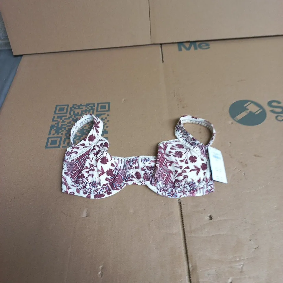 ABERCOMBE AND FINCH CURVE LOVE FLORAL BIKINI TOP – SIZE SMALL