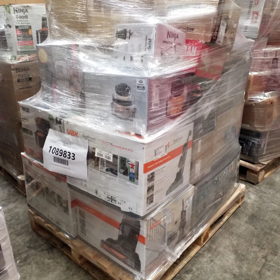 PALLET OF APPROXIMATELY 23 UNPROCESSED RAW RETURN HOUSEHOLD AND ELECTRICAL GOODS TO INCLUDE;