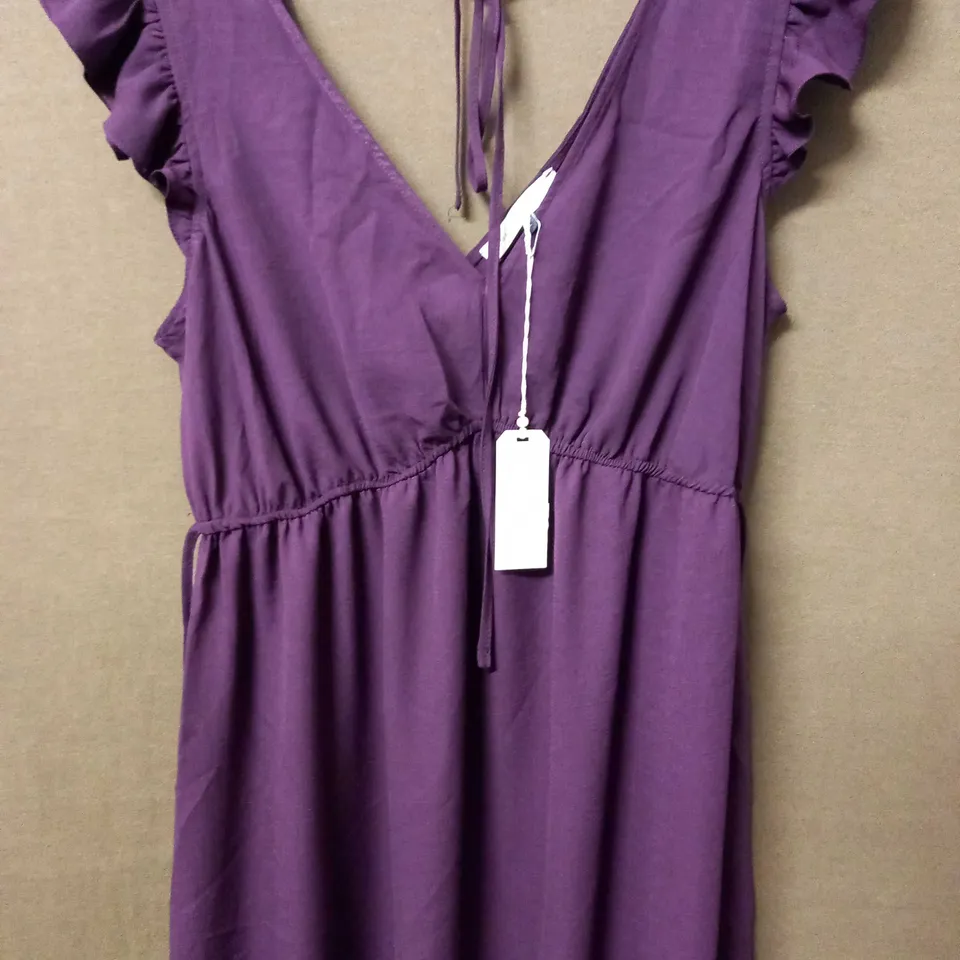 MAISON DE NIMES V-NECK MIDI DRESS IN PLUM - LARGE