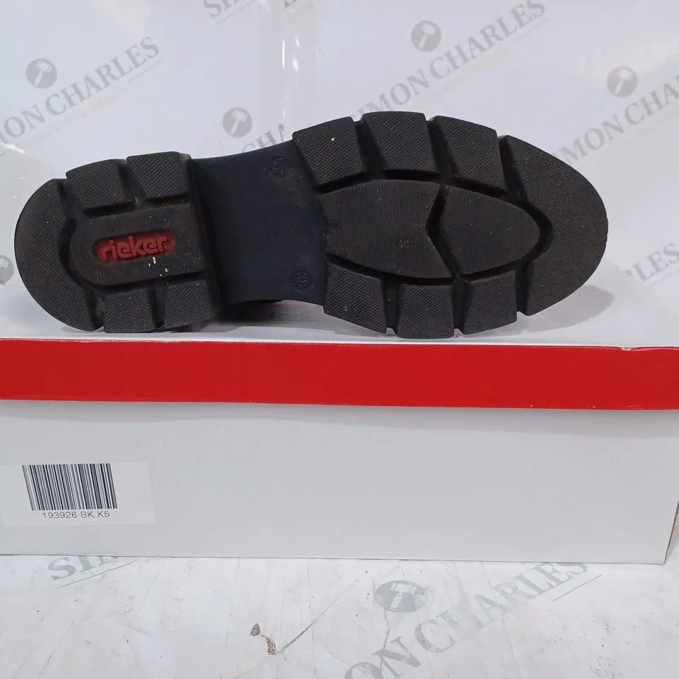 RIEKER ANTISTRESS BLACK CHUNKY ANKLE BOOT SIZE 5 