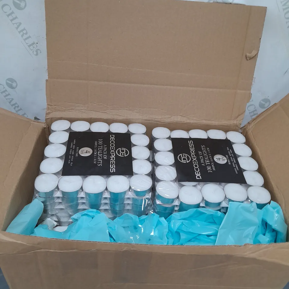 BOX OF ASSORTED TEA CANDLES 