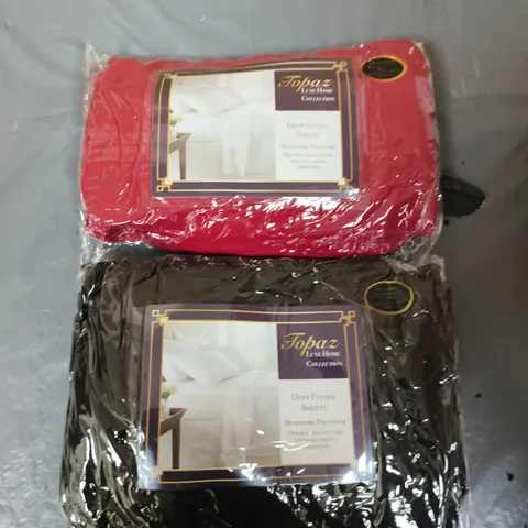 APPROXIMATELY 15 ASSORTED TOPAZ LUXE HOME COLLECTION DEEP FITTED SHEETS