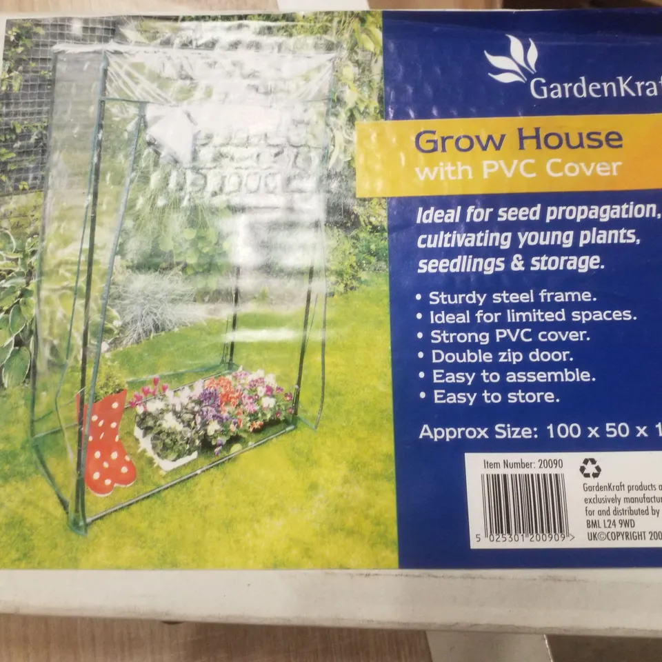 BOXED GARDENKRAFT GROW HOUSE WITH PVC COVER