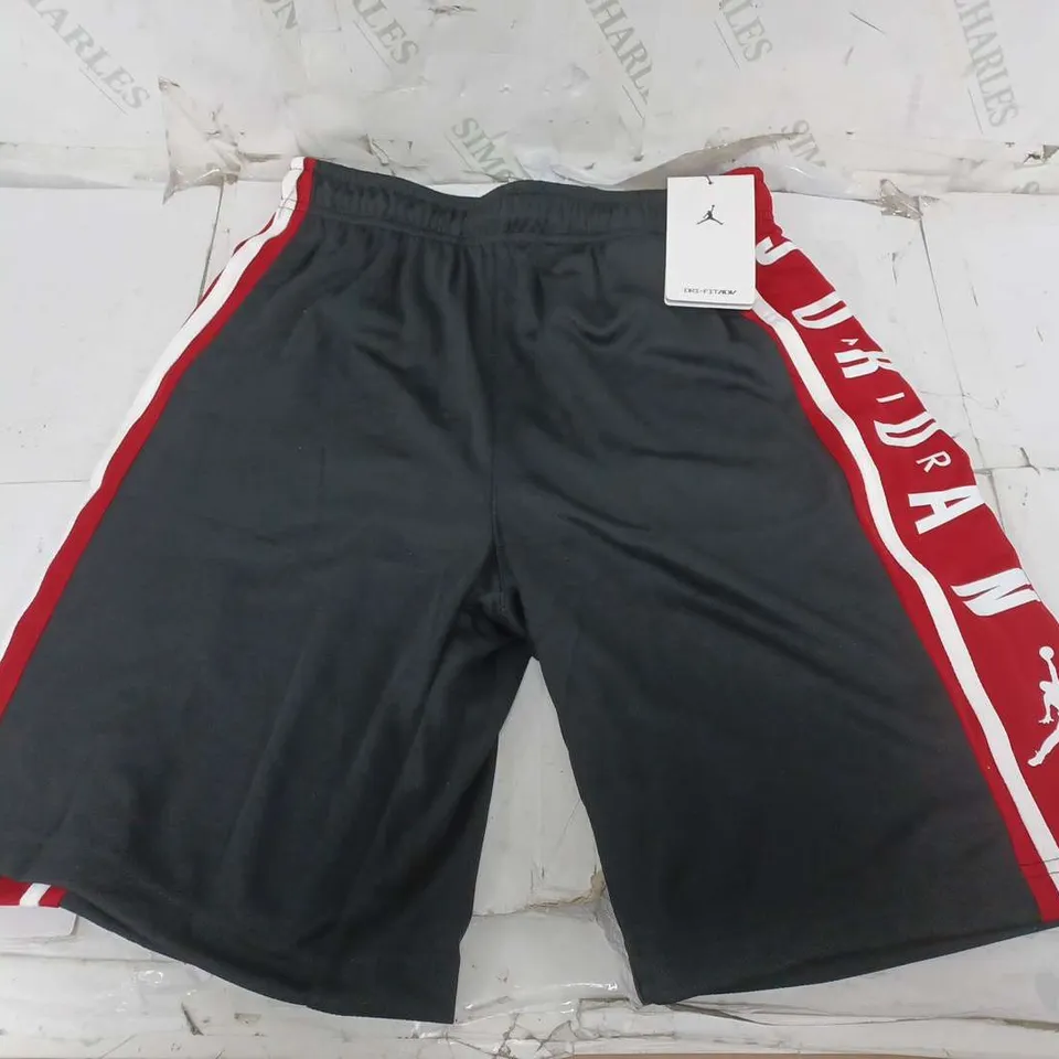 JORDAN AIR HBR SHORTS IN BLACK/RED/WHITE - 11-12