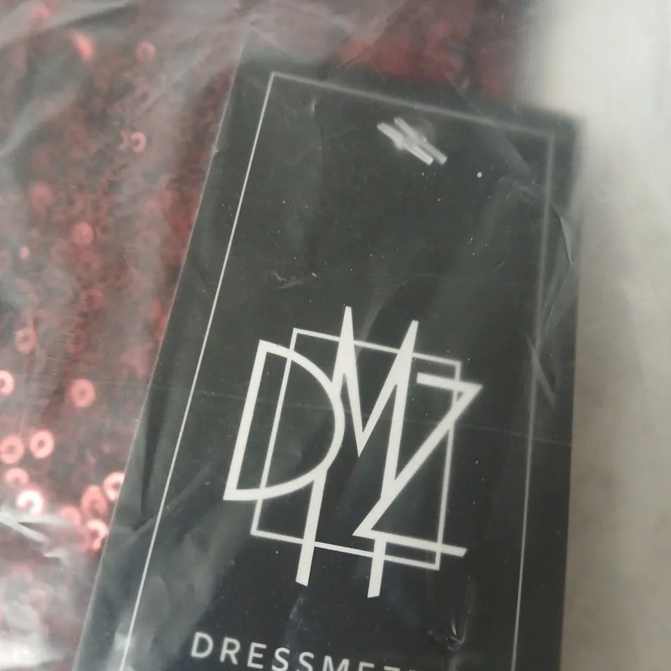 DRESSMEZEE FEVER DREAM SEQUIN CONTRAST MINI DRESS – BURGUNDY (UK 8)