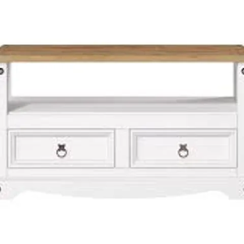 BOXED CORONA 2-DOOR 1-SHELF FLAT SCREEN TV UNIT WHITE COLOUR (1 BOX)
