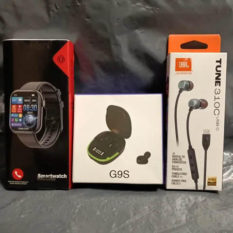 BOX OF APPROXIMATELY 20 ASSORTED ELECTRICAL ITEMS TO INCLUDE SMARTWATCH, EARBUDS, ETC