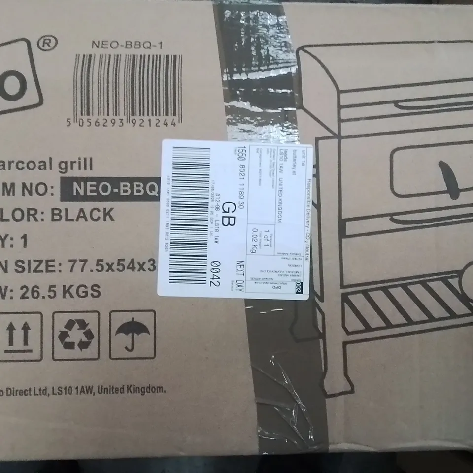 BOXED NEO CHARCOAL GRILL BBQ 