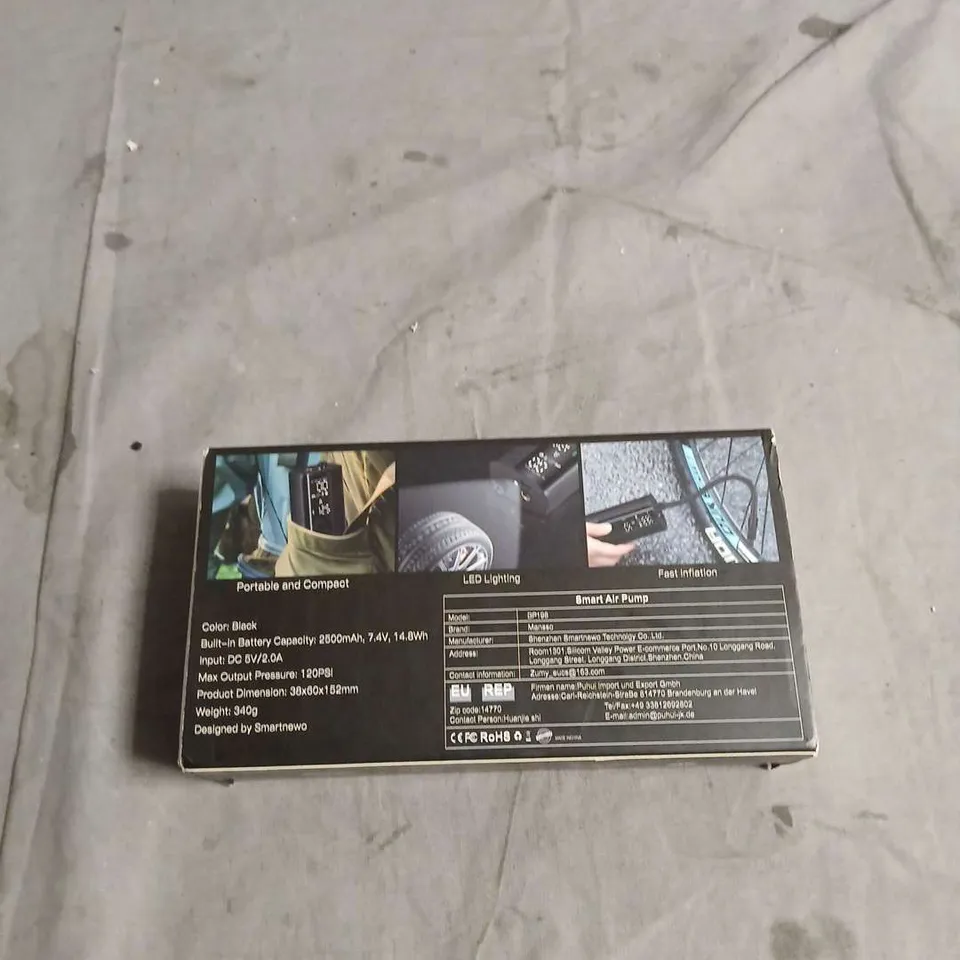 SMART AIR PUMP – PORTABLE BATTERY-POWERED INFLATOR (BLACK)