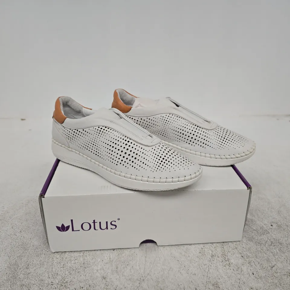 LOTUS LORENA WHITE LEATHER TRAINERS EU 39 BOXED