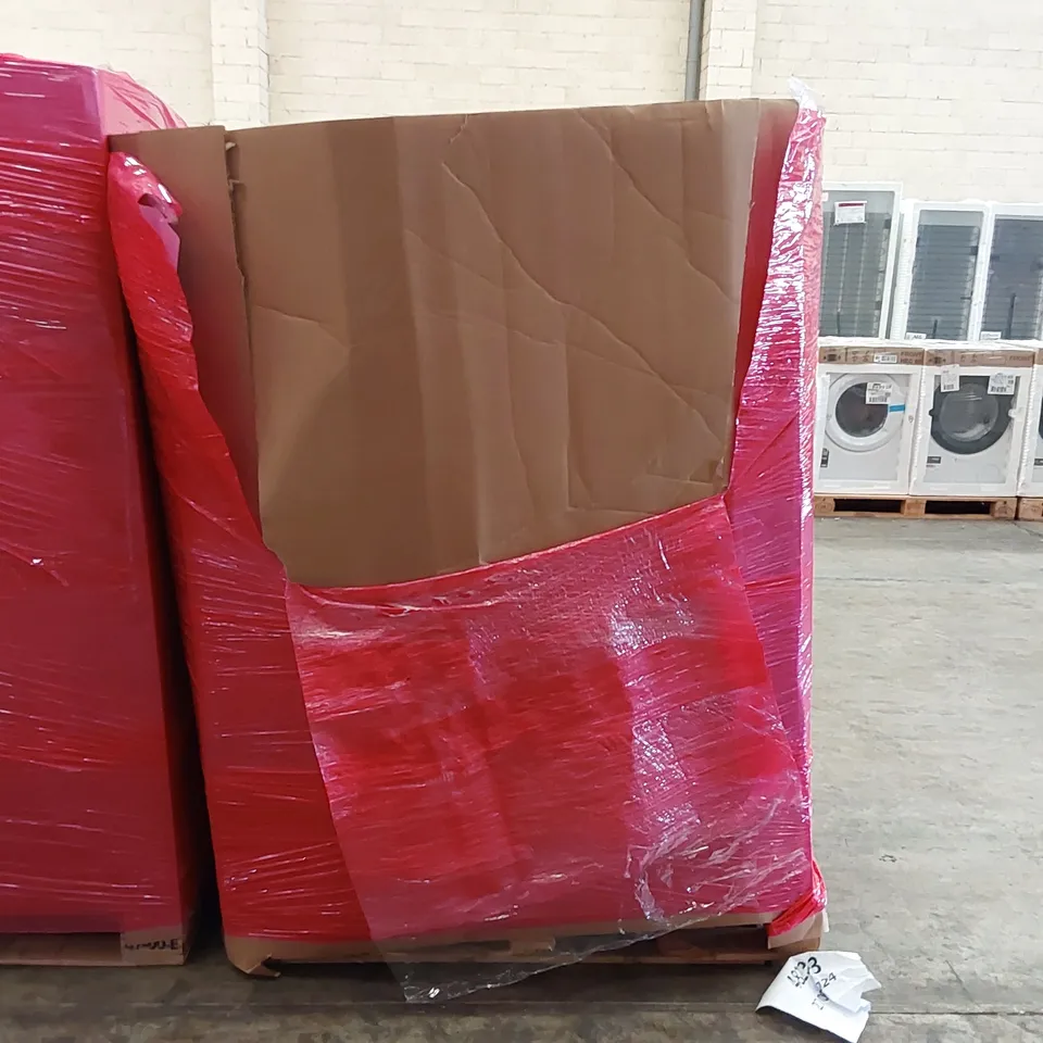 PALLET OF ASSORTED HOMEWARE AND CONSUMER PRODUCTS TO INCLUDE; OVERMONT FOLDING CAMPING BED, FOLDING TABLE, BADMINTON SET, RUG, DISPLAY STAND ECT.