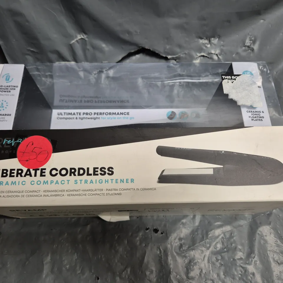 BOXED REVAMP PROFESSIONAL LIBERATE CORDLESS CERAMIC COMPACT STRAIGHTENER