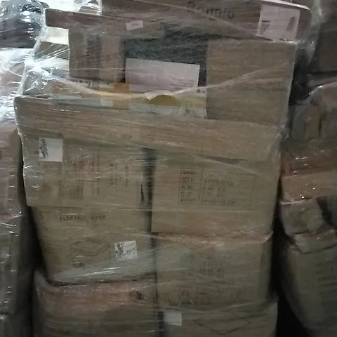 PALLET OF HOUSEHOLD ITEMS TO INCLUDE ELECTRIC FRYER, WAX MELTING FURNACE, PHOTOGRAPHY STAND AND OTHER ASSORTED ITEMS....