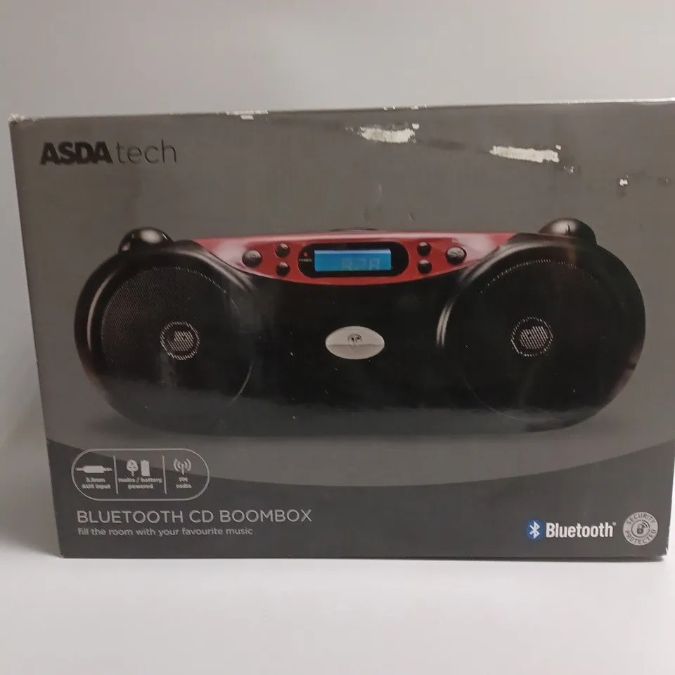 BOXED ASDA TECH BLUETOOTH CD BOOMBOX 
