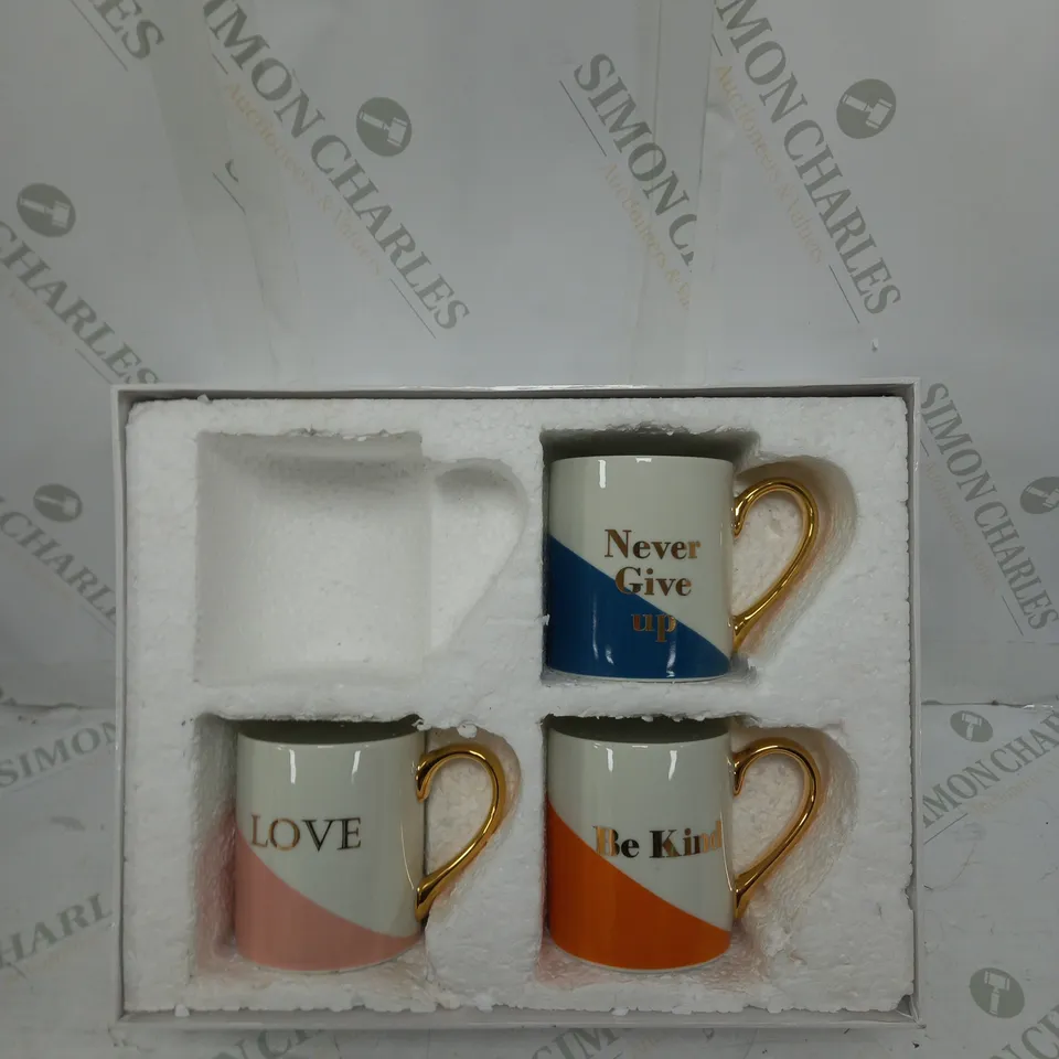 BOXED BUNDLEBERRY BY AMANDA HOLDEN SET OF INSPIRATION QUOTE MUGS