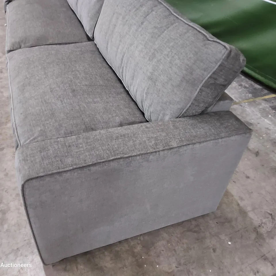 DESIGNER THE WESTBURY GREY FABRIC LARGE SIX SEATER SOFA & LARGE STORAGE FOOTSTOOL