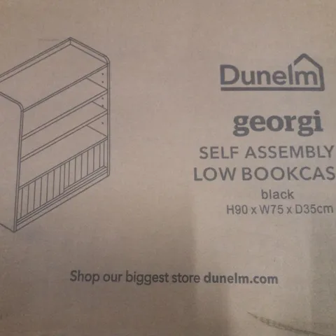 BOXED DUNELM GEORGI LOW BOOKCASE - BLACK