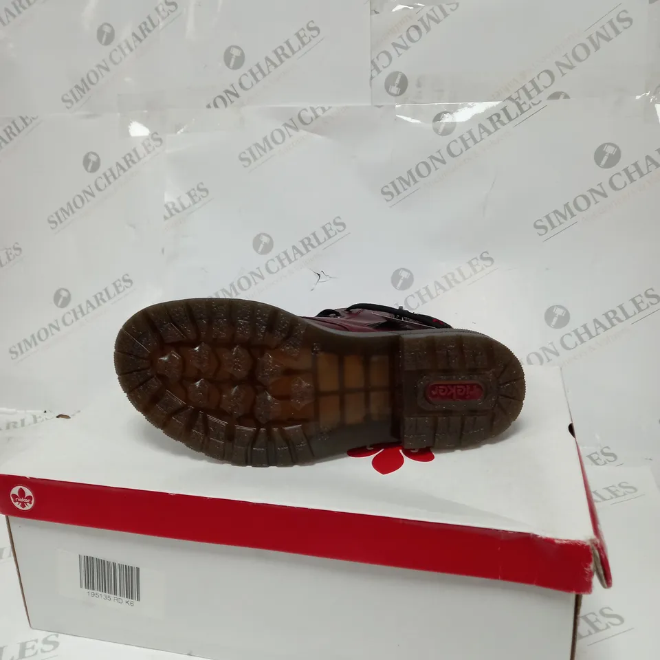 BOXED PAIR OF RIEKER BOOTS SIZE EUR 39