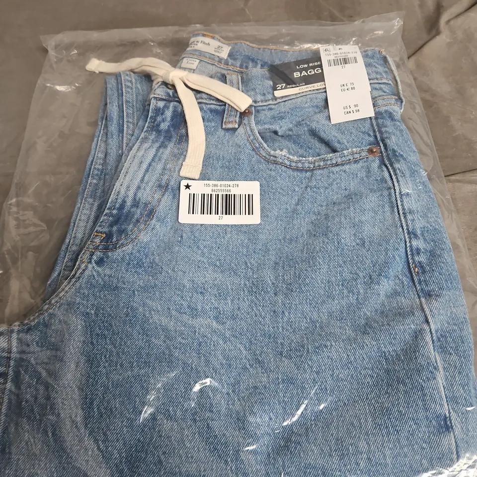 ABERCROMBIE & FITCH LOW RISE BAGGY JEANS – CURVE LOVE, SIZE 27 (REGULAR)