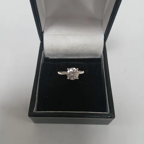 9CT WHITE GOLD SOLITAIRE RING SET WITH A LAB GROWN DIAMOND WEIGHING +1.05CT