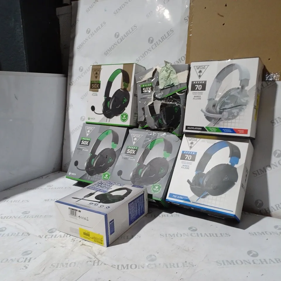 BOX OF 7 ASSORTED BOXED WIRED GAMING HEADSETS TO INCLUDE: TURTLE BEACH & VENUM