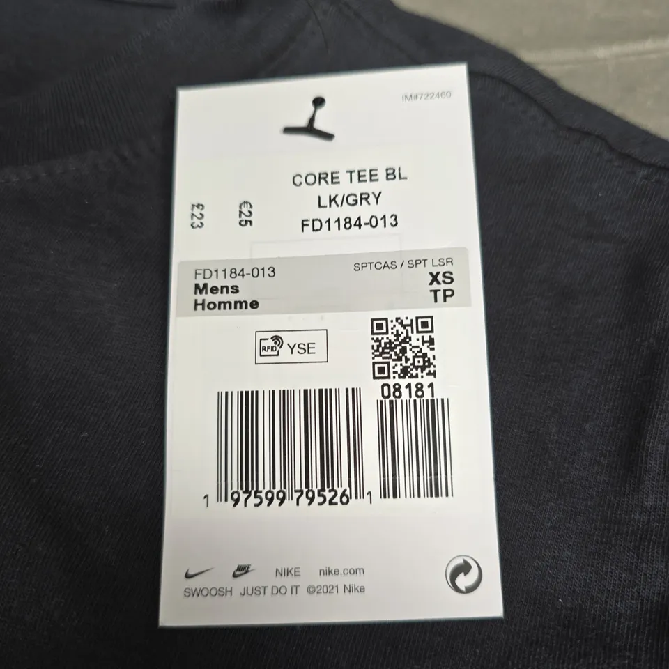 NIKE MENS CORE TEE IN BLACK - XS