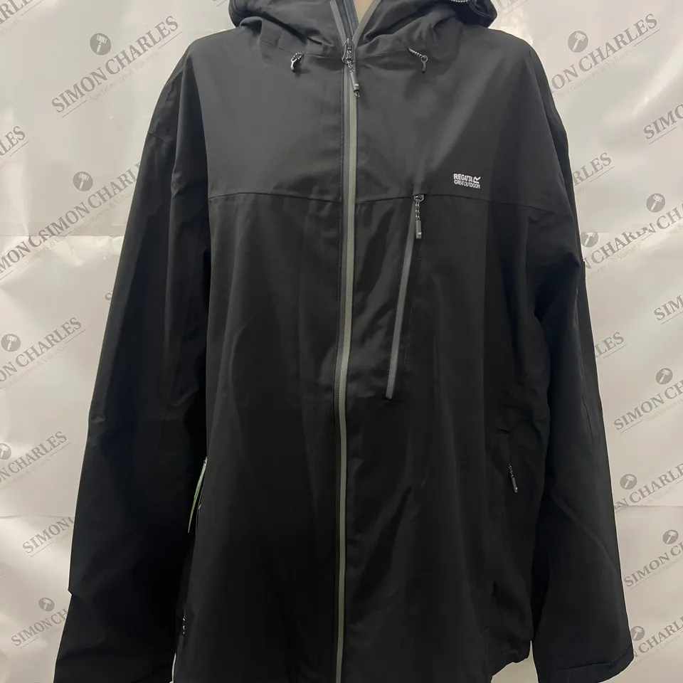 REGATTA OUTDOORS BIRCHDALE WATERPROOF JACKET IN BLACK SIZE XXXL