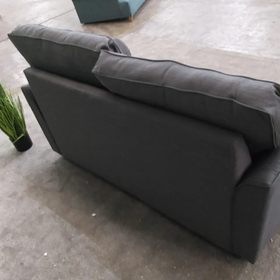 THE EDINGTON 2-SEATER SOFA BED UPHOLSTERED IN STEEL GREY FABRIC