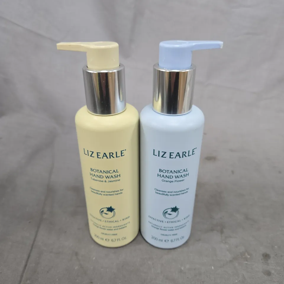 LIZ EARLE BOTANICAL HAND WASH – SET OF 2 PUMP BOTTLES (TUBEROSE & JASMINE; ORANGE FLOWER)