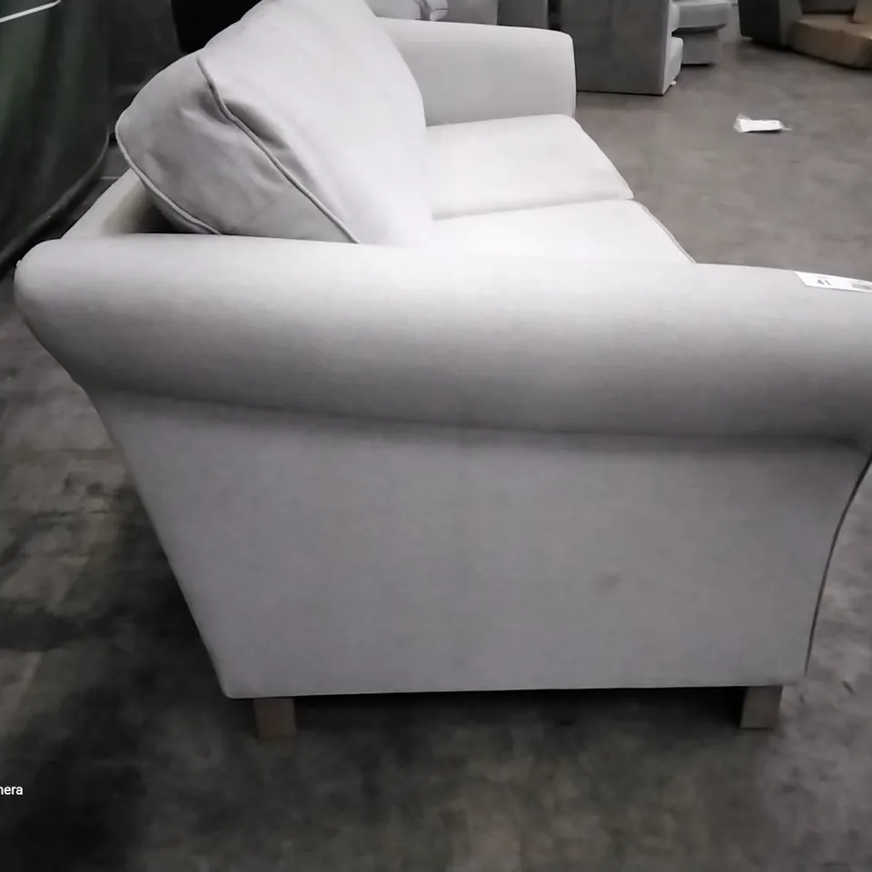 QUALITY DESIGNER LARGE 3 SEATER SOFA LIGHT GREY FABRIC 
