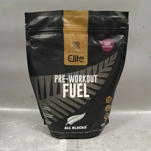 SEALED HEALTHSPAN ELITE PRE-WORKOUT FUEL IN MIXED BERRY 480G