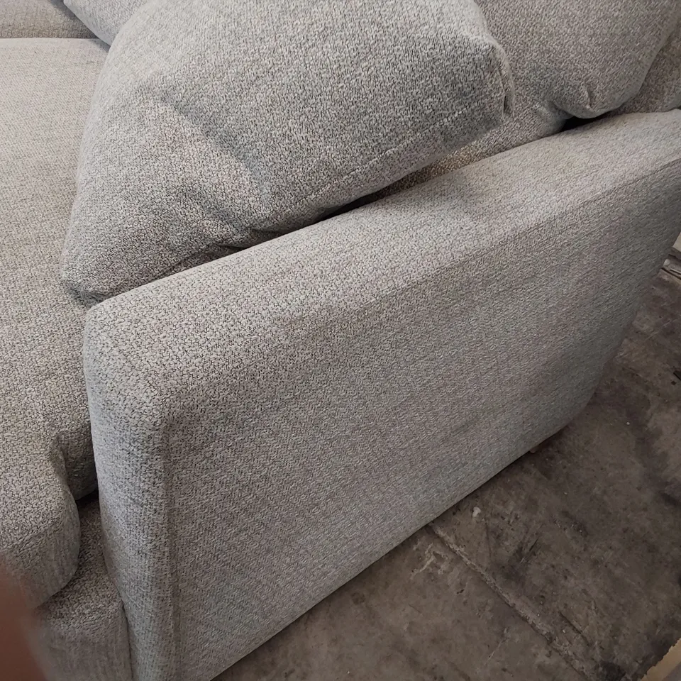 DESIGNER THREE SEATER SOFA GREY FABRIC 