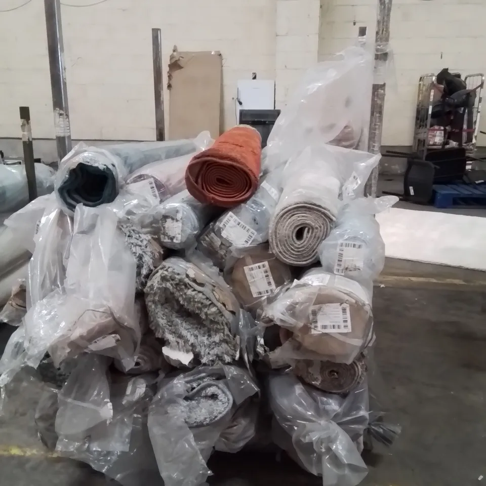 STILLAGE OF APPROXIMATELY 20 BAGGED QUALITY DESIGNER RUGS