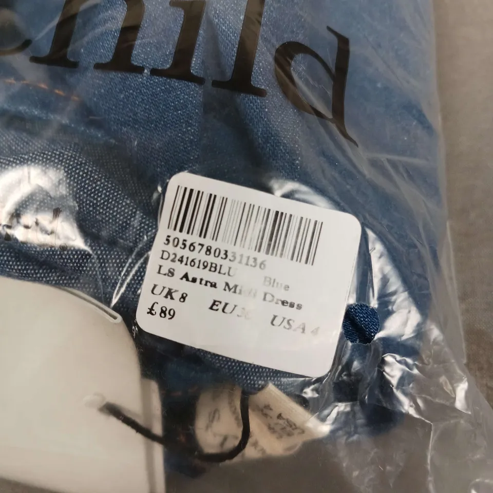 BAGGED NOBODYS CHILD LS ASTRA MIDI DRESS - SIZE 8