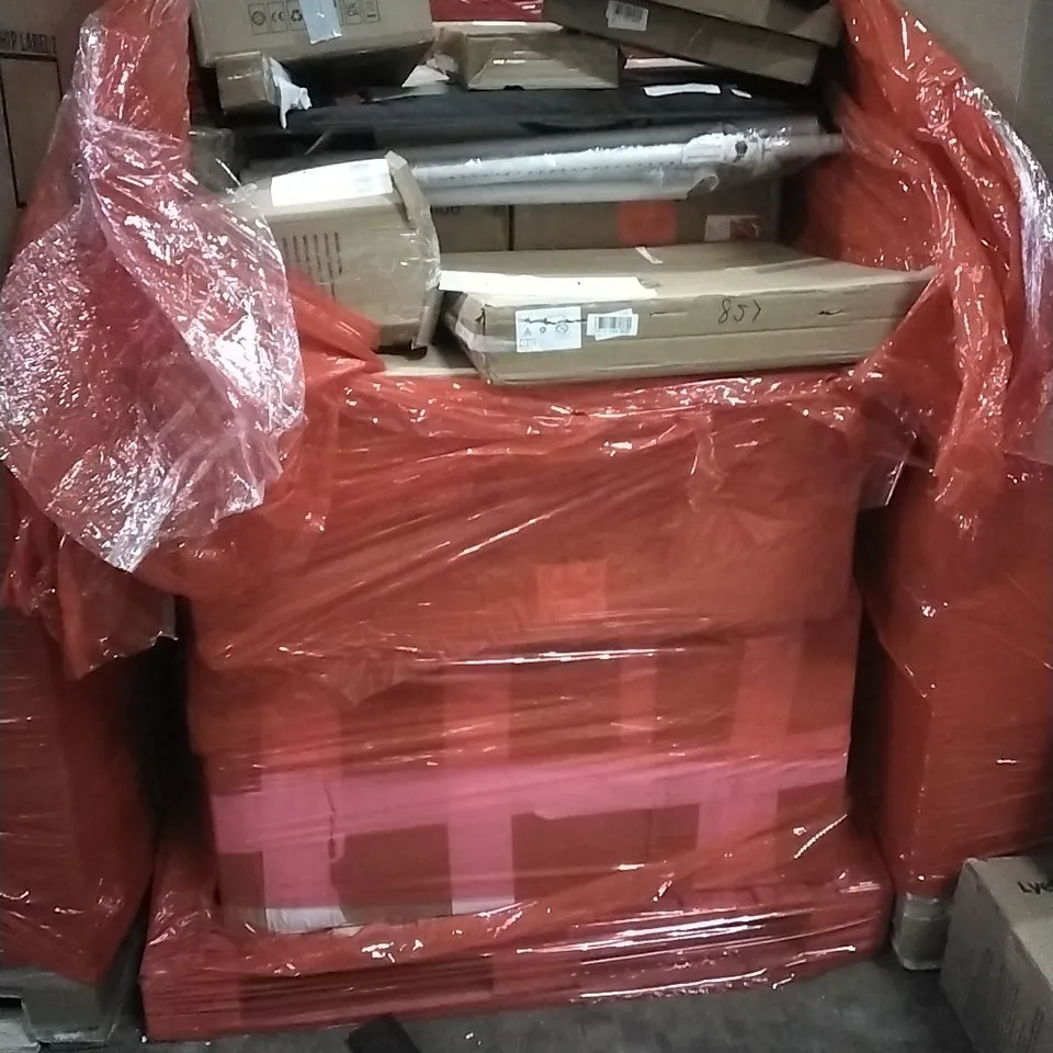 PALLET OF HOUSEHOLD ITEMS TO INCLUDE CRAZY DARTS, CHILDREN'S TRICYCLE, SAW,27 INCH MONITOR AND OTHER ASSORTED ITEMS...