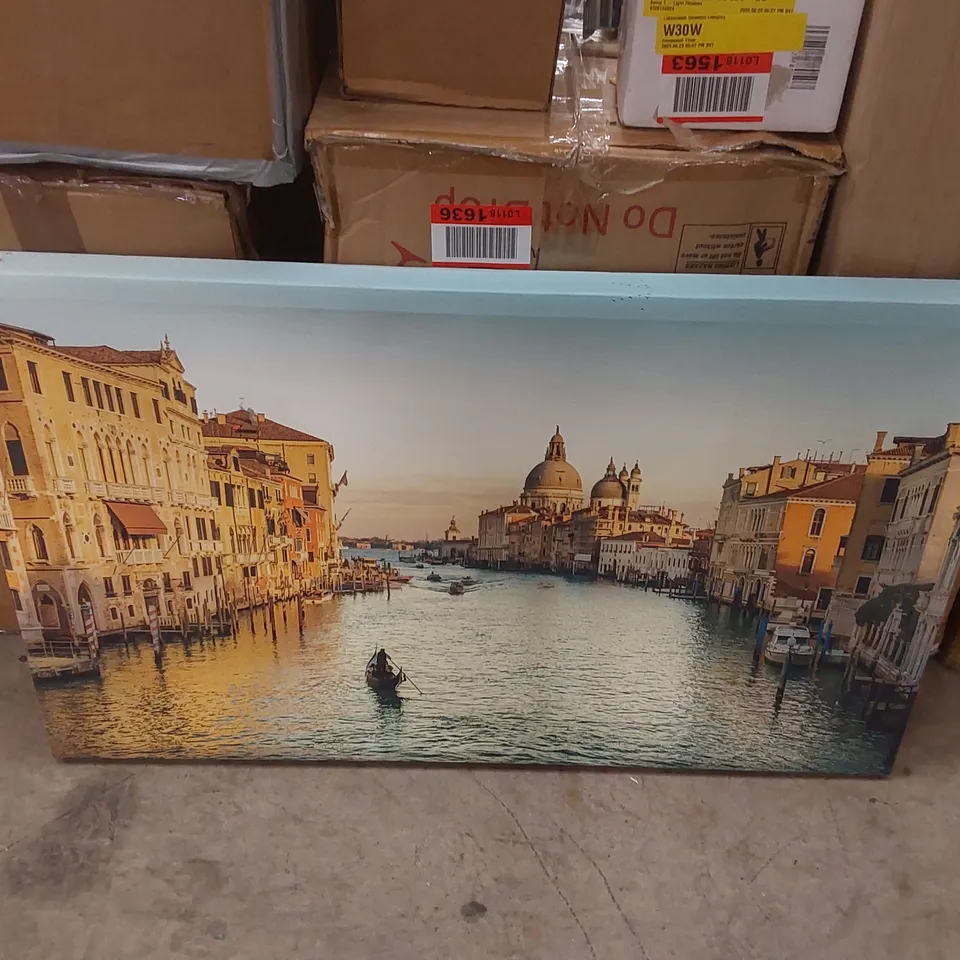 GONDOLA RIDE 5 VENICE  WRAPPED CANVAS PAINTING