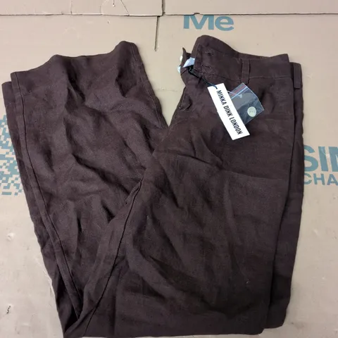 MINKA DINK LONDON ARLA LINEN TROUSERS IN BROWN - MEDIUM