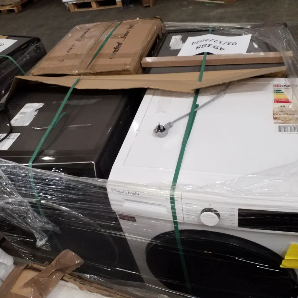 PALLET OF APPROXIMATELY 4 UNPROCESSED RAW RETURN WHITE GOODS TO INCLUDE;