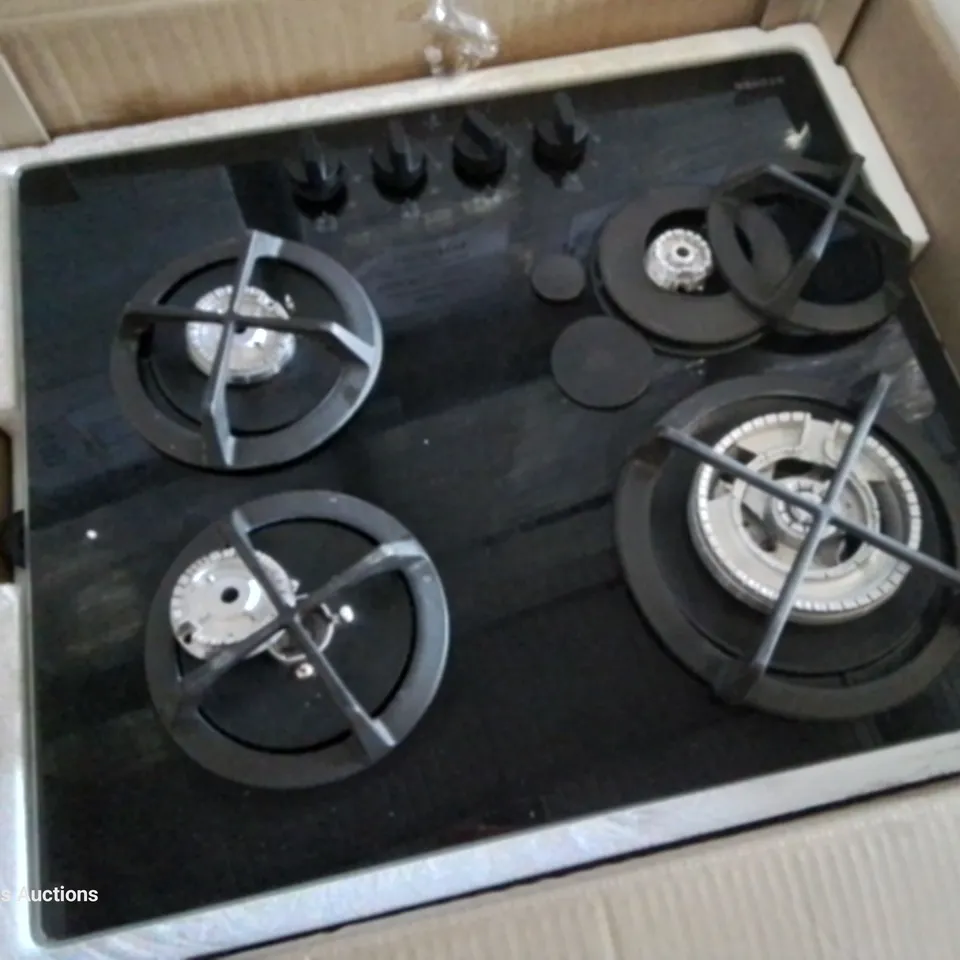 BOXED STOVES BLACK 4 BURNER GAS HOB