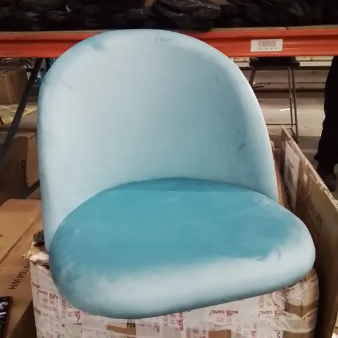 BOXED SET OF TWO SHILOH PALE BLUE VELVET DINING CHAIRS