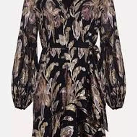 PHASE EIGHT AMELIA FOIL WRAP DRESS - NAVY - SIZE 18