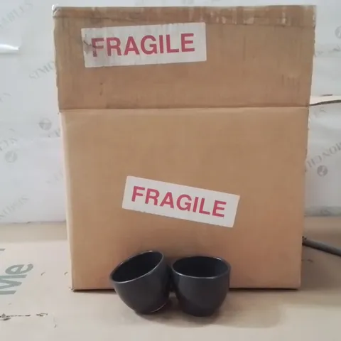 BOXED SATIN BLACK/RELISH SAUCEPOTS APPROXIMATELY 12
