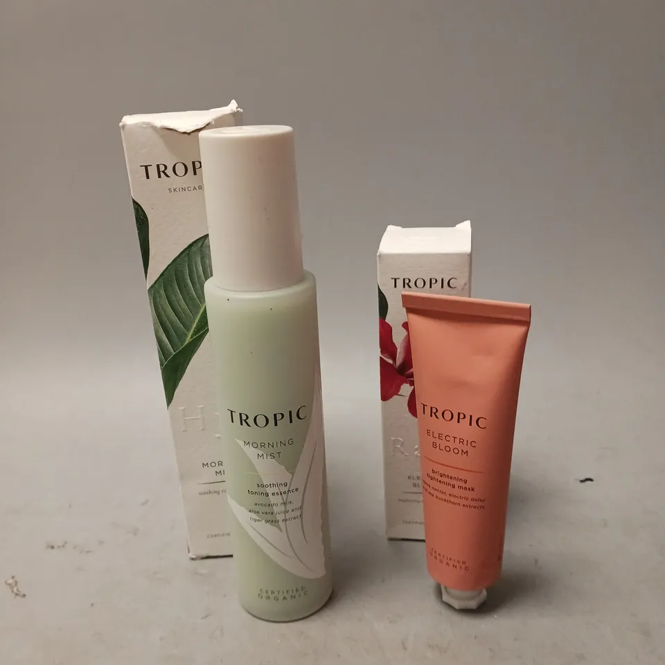 TROPIC SKINCARE SOOTHING TONING ESSENCE 100ML AND BRIGHTENING TIGHTENING MASK 45ML